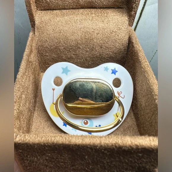 14k Gold Pacifier keepsake with baby’s name